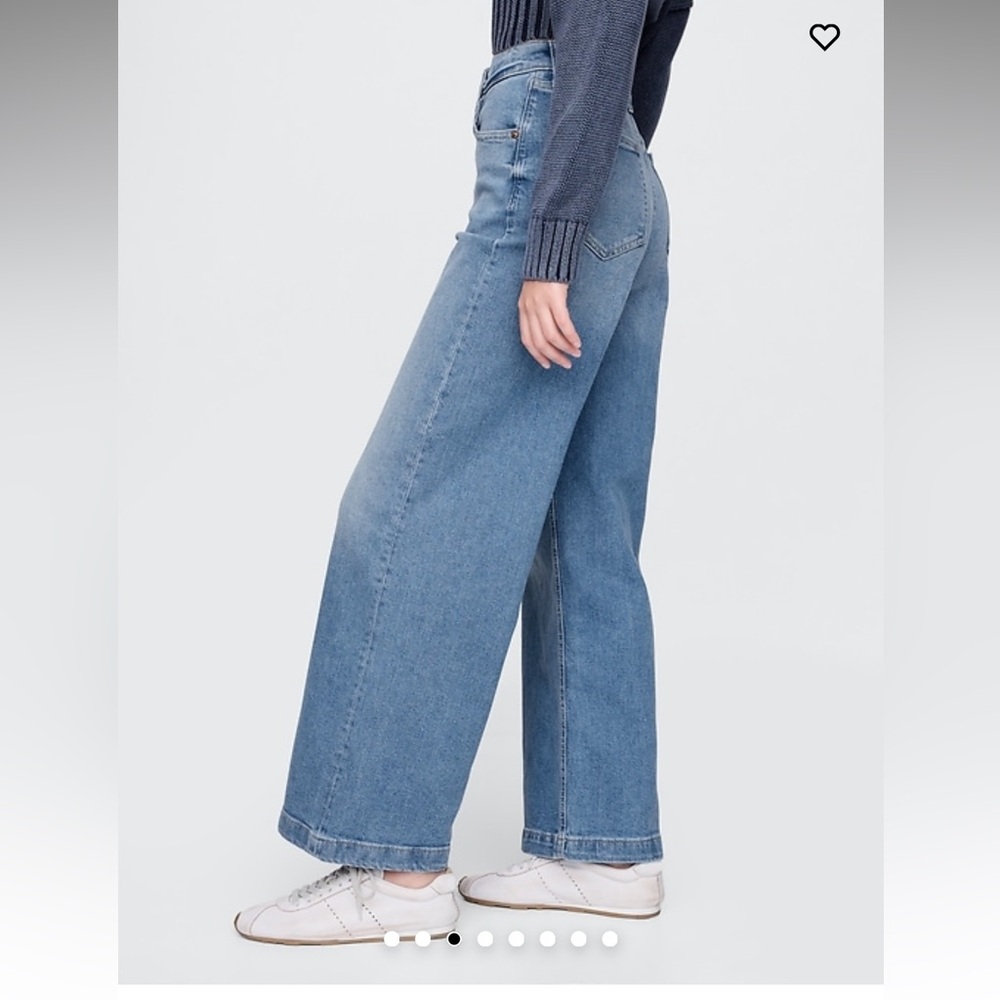 GAP High Stride Wide-Leg Ankle Jeans 6T - Picture 3 of 7
